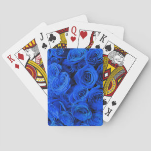 Elegante blaue Rosen blaue Blumen blaues Floral Spielkarten