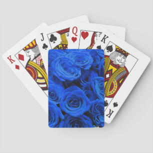 Elegante blaue Rosen blaue Blumen blaues Floraldes Spielkarten