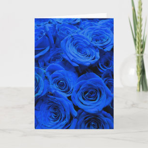 Elegante blaue Rosen blaue Blumen blaues Florales Karte