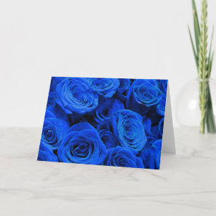 Elegante blaue Rosen blaue Blumen blaues Florales Karte