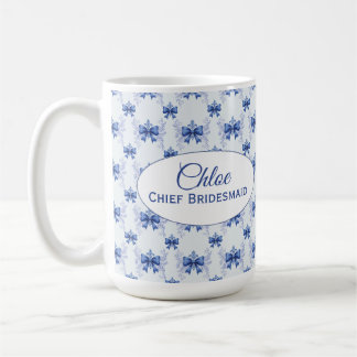 Elegante blaue Schleife Brautparty Kaffeetasse