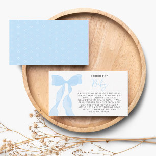 Elegante blaue Schleife Bücher für Baby Baby-Party Begleitkarte
