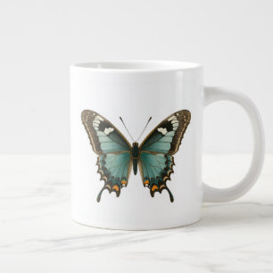 Elegante Blaue Schmetterlings-Kaffeetasse Jumbo-Tasse