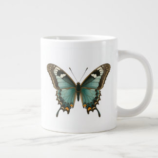 Elegante Blaue Schmetterlings-Kaffeetasse Jumbo-Tasse
