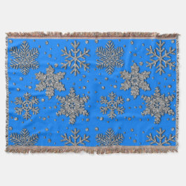 Elegante blaue Schneeflocken Decke