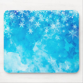 Elegante Blaue Schneeflocken Weihnachten | Mousepa Mousepad