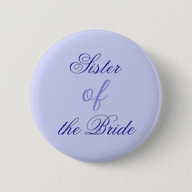 Elegante blaue Schwester der Braut Button (Vorderseite)