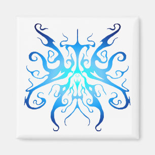 Elegante blaue Stammesmaske abstraktes Design Magnet