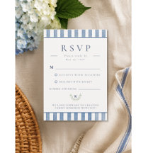 Elegante blaue Streifen-Familientreffen-RSVP-Karte