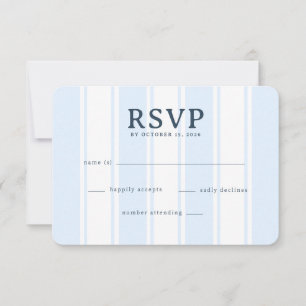 Elegante blaue Streifen RSVP Karte