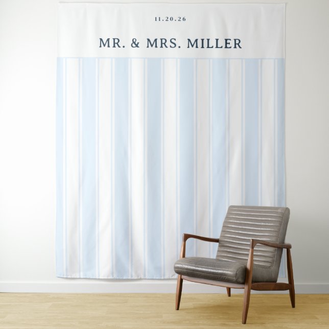 Elegante blaue Streifen Wandteppich (Beispiel)