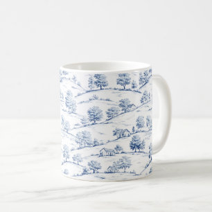 Elegante blaue Toile-Vintage-französische pastoral Kaffeetasse
