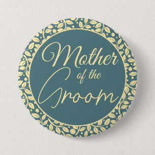 Elegante blaue und cremefarbene Blatt-Mutter der B Button