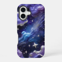Elegante blaue und Lila Galaxie mit schimmernder C