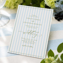 Elegante blaue und salbeigrüne gestreifte Hochzeit