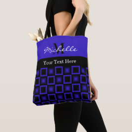 Elegante blaue und schwarze Monogramm-Quadrate