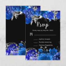 Elegante blaue und silberne Blumen Sweet Sixteen