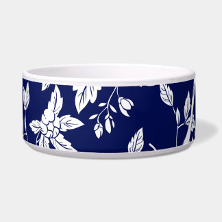 Elegante blaue und weiße Chinoiserie-Hunde-Schale Napf