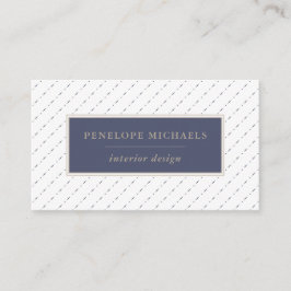 Elegante blaue und weiße Punkte und Wimpern Visitenkarte