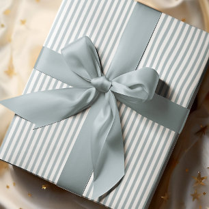 Elegante, blaue und weiße Streifen Geschenkpapier