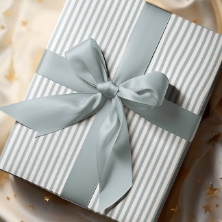 Elegante, blaue und weiße Streifen Geschenkpapier