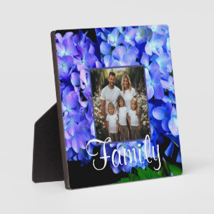 Elegante blaue violette florale Hortensien Fotoplatte