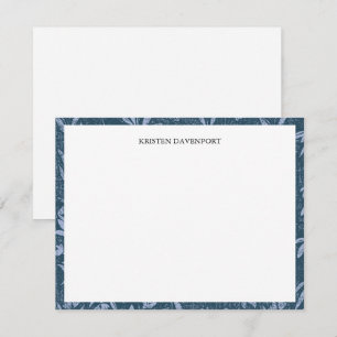 Elegante blaue Wasserfarbe florale Umrandung chic  Mitteilungskarte