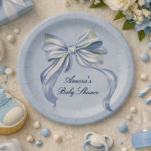 Elegante Blaue Wasserfarbe Schleife Jungen-Baby-Pa