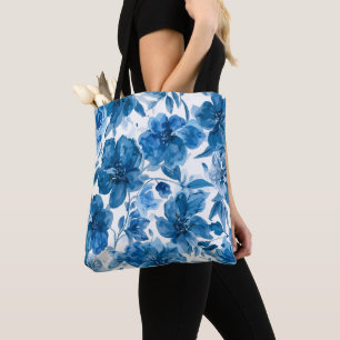 Elegante blaue Wasserfarben-Blumen