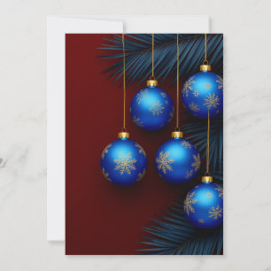 Elegante blaue Weihnachtsdekorationen Karte
