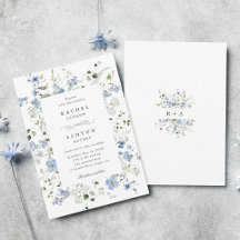 Elegante blaue weiße grüne florale Hochzeit