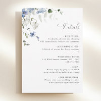 Elegante blaue weiße grüne florale Hochzeitsdetail