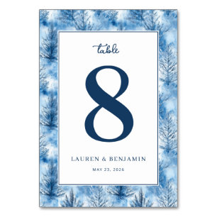 Elegante Blaue Winterkiefern Tischnummer