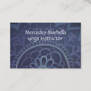 Elegante blaue Yogalehrer Mandala Visitenkarte