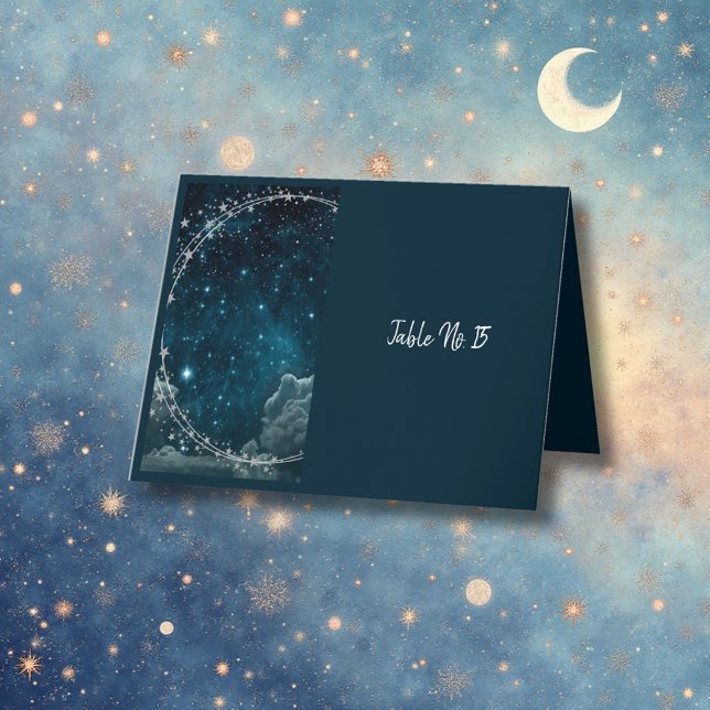 elegante blaugalaxische Himmelskarte Single Dankeskarte (Von Creator hochgeladen)