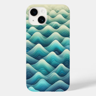 Elegante Blaugrüne Gradienten-Wellen-Handyhülle Mo Case-Mate iPhone 14 Hülle