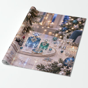 Elegante Blaugrüne Weihnachts-Schönheit Geschenkpapier