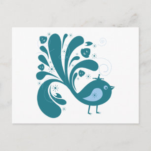 elegante Blaumeise Postkarte