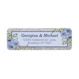 Elegante Blautönen Blauer Silber Glitzer Sparkle R