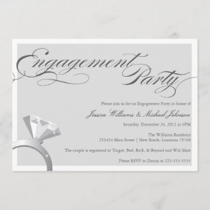 Elegante Bling-Engagement-Partei Einladung