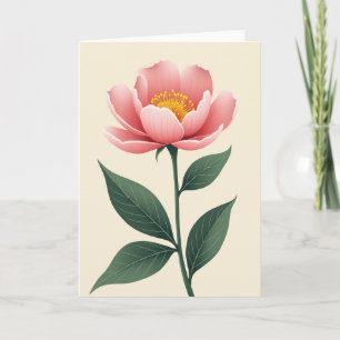 Elegante Bloom-Rosa-Blumenkarte Karte