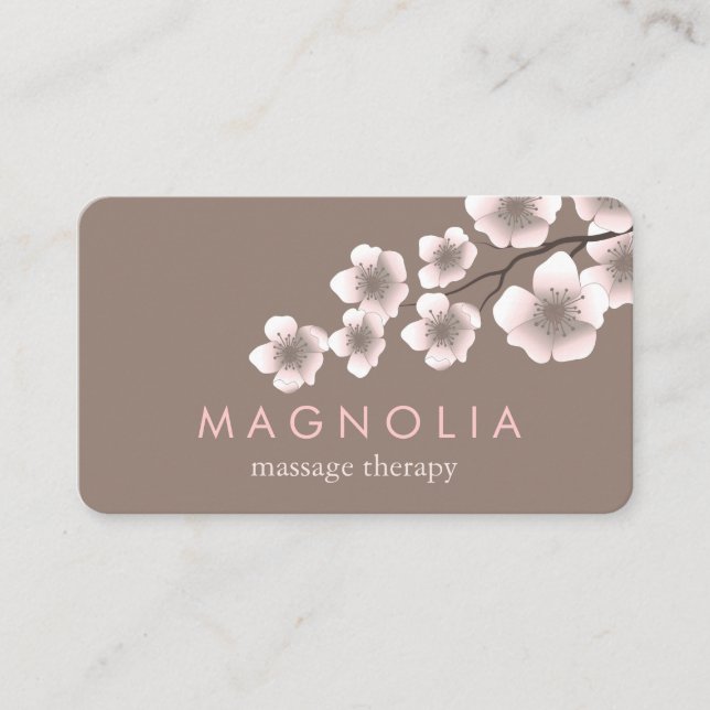 Elegante Blossom Pink Chic Zen Business Card Visitenkarte (Vorderseite)