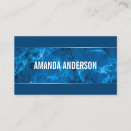 Elegante Blue Abstrakt Marble Design Business Card Visitenkarte