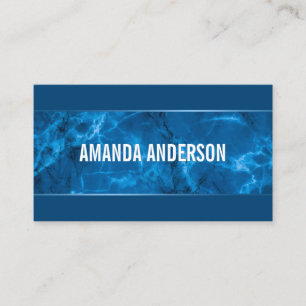 Elegante Blue Abstrakt Marble Design Business Card Visitenkarte