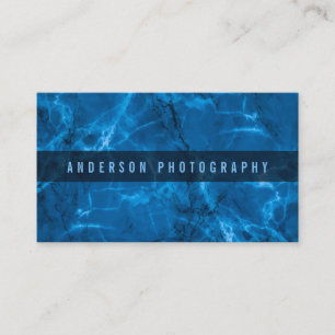 Elegante Blue Abstrakt Marble Design Business Card Visitenkarte