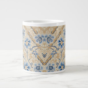 Elegante Blue and Beige Batik Spezialität Tasse