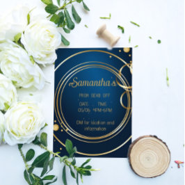 Elegante Blue and Gold Prom Einladung Flyer