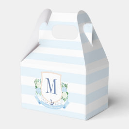 Elegante Blue and White Coastal Boy Baby Dusche Geschenkschachtel