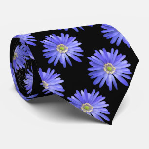 Elegante Blue Anemone Blume Krawatte