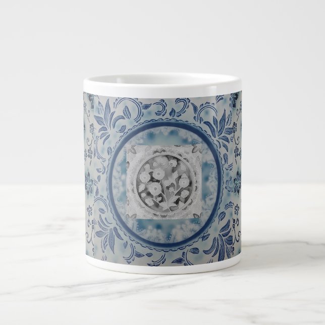 Elegante Blue Batik Spezialität Tasse (Vorderseite)